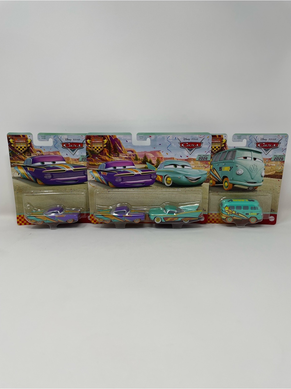 Disney Pixar Cars Race To Celebrate 2026 (Ramone & Flo, Fillmore) New LOT OF 3